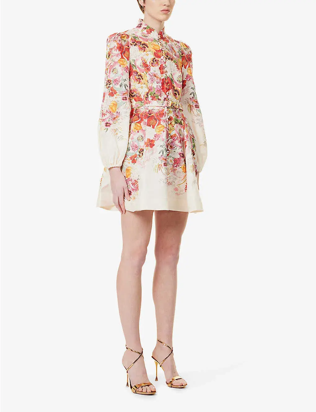 Zimmermann Wonderland Buttoned Mini Dress Floral Size 1 / AU 10 - Image 1