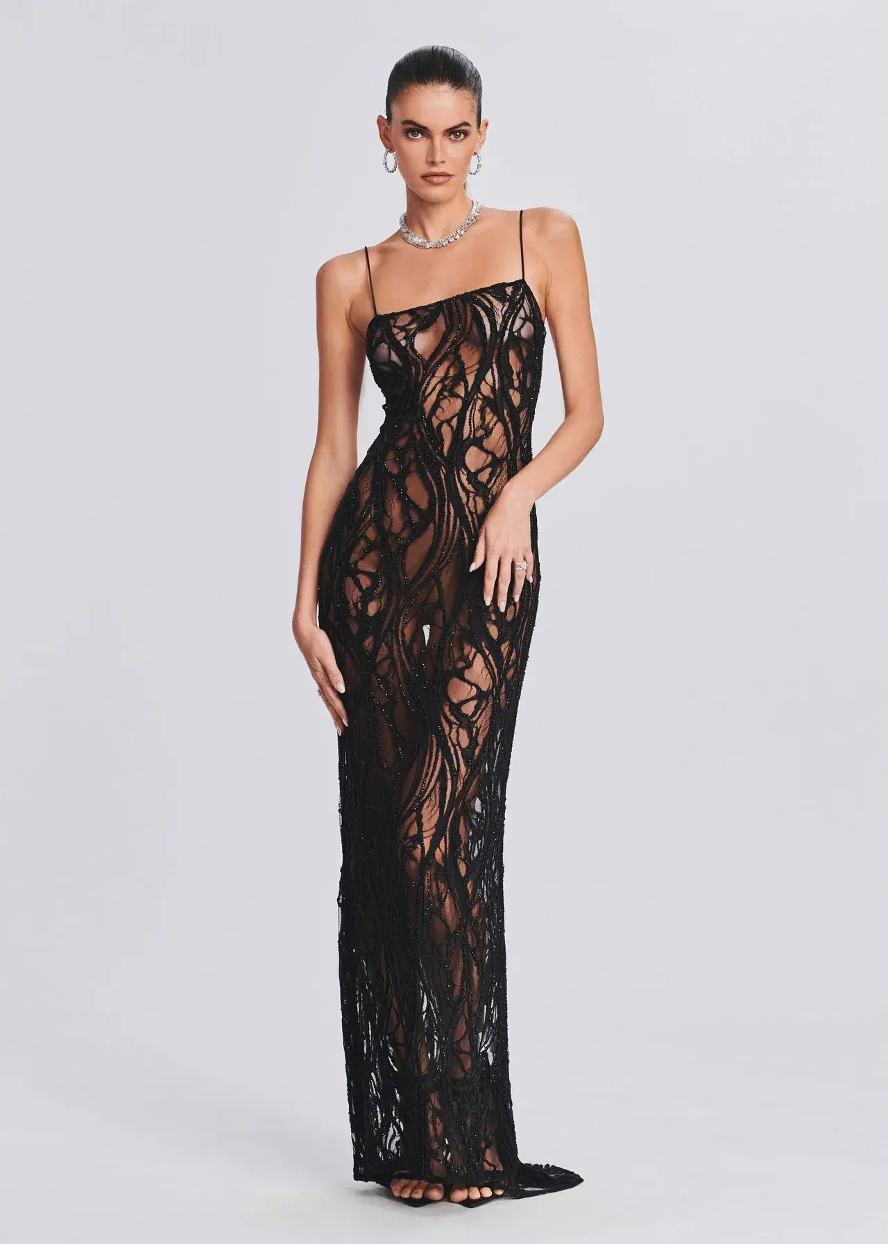 Retrofête Winnie Dress Beaded Maxi Black Size AU 6  - Image 1