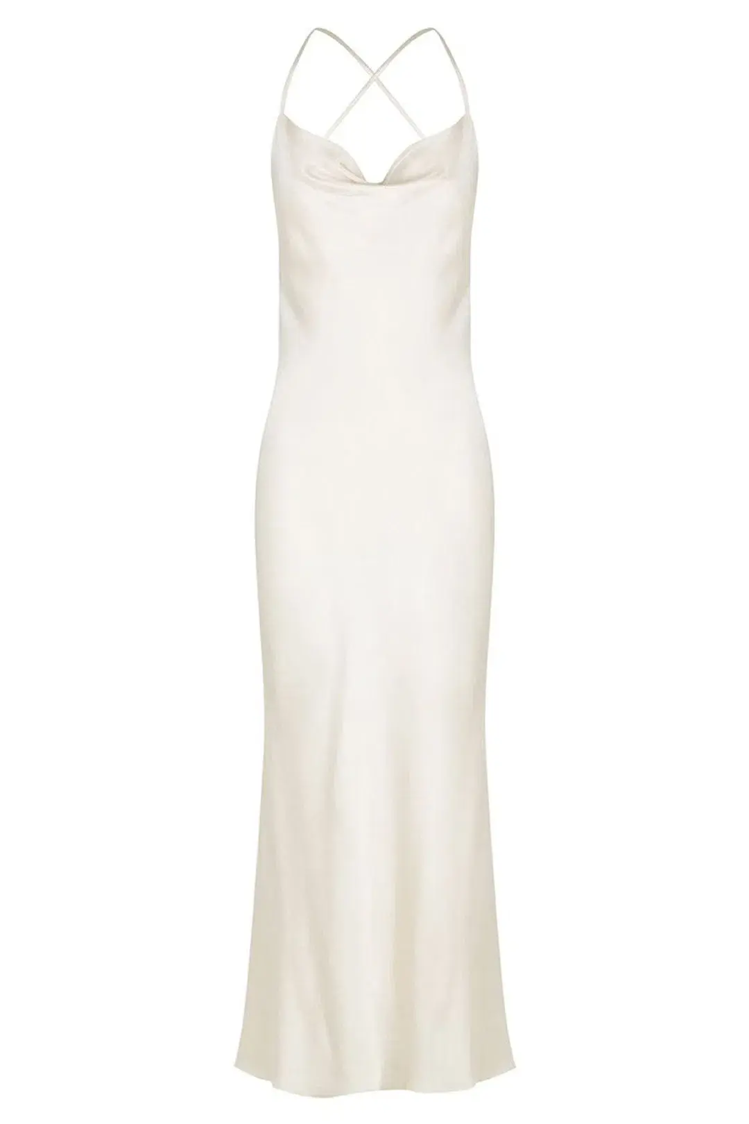 Shona Joy La Lune Backless Bias Midi Dress Cream Size 8 - Image 4
