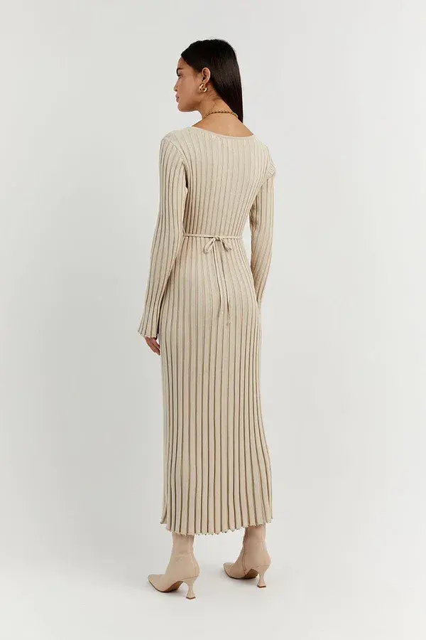 Dissh Reign Stone Sleeved Knit Midi Dress Stone Size XS/AU 6 - Image 5