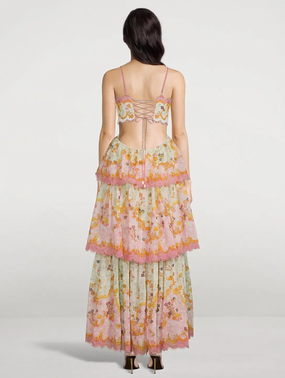 Zimmerman Laurel Frill Cotton-Blend Midi Dress Floral Size 2/Au 12 - Image 2