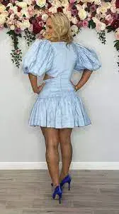 Aje Chateau Cut Out Mini Powder Blue Size 10 - Image 6