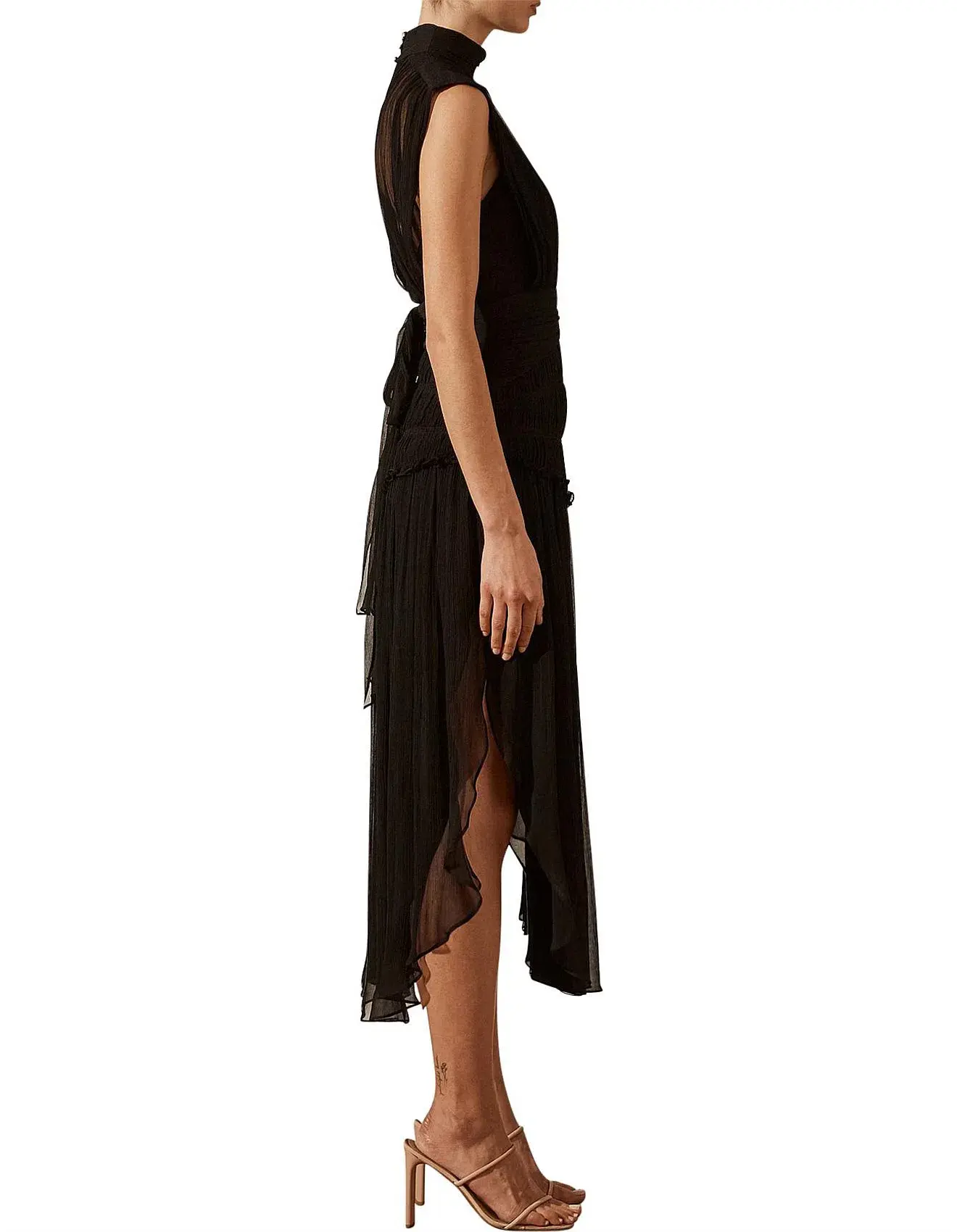 Shona Joy Safira Sleeveless Open Back Midi Dress Black Size 12 - Image 2