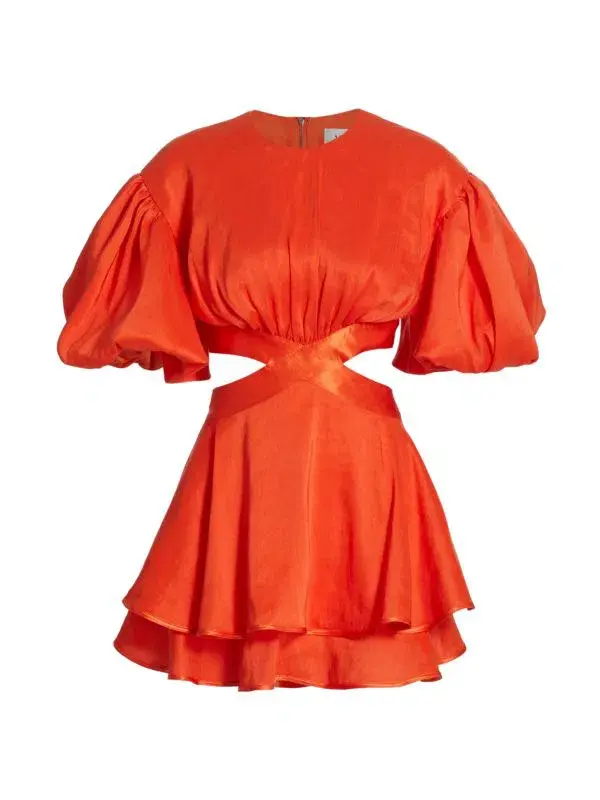 Aje Gracious Cut-Out Mini Dress Orange Size 10 - Image 4