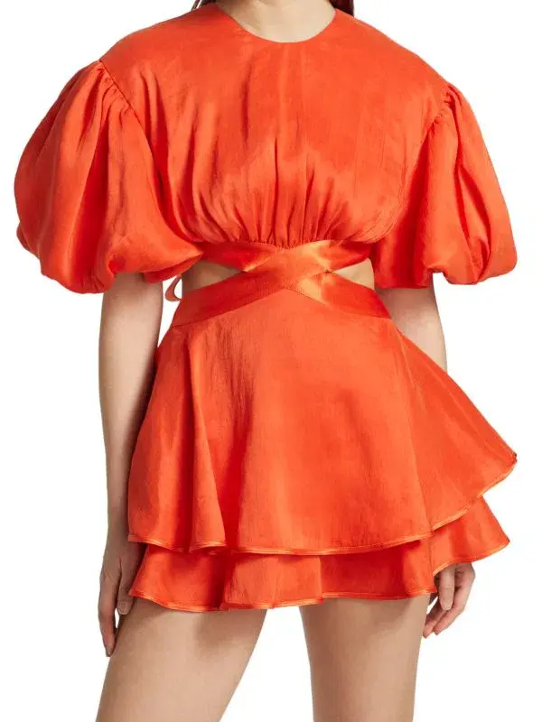 Aje Gracious Cut-Out Mini Dress Orange Size 10 - Image 2