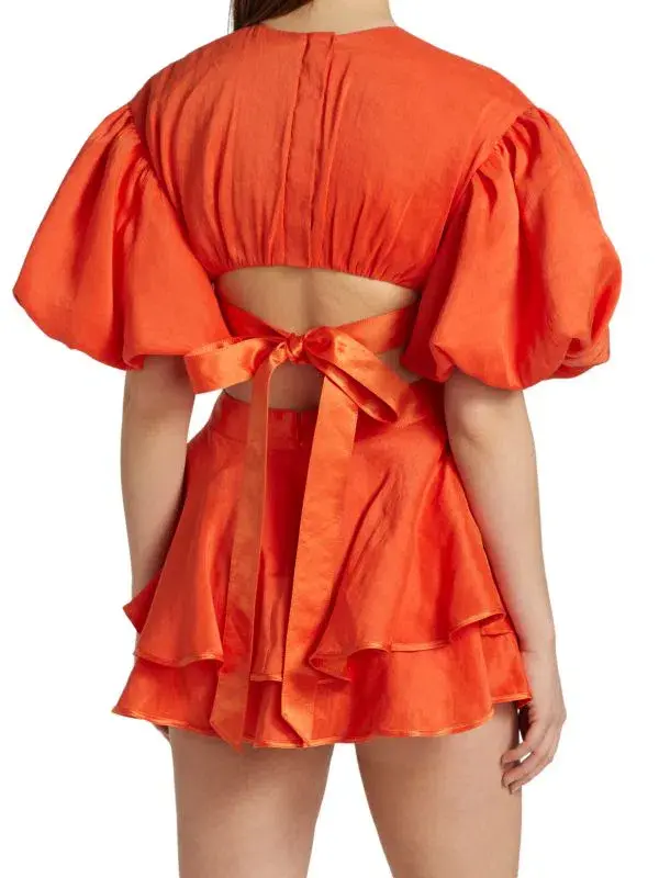 Aje Gracious Cut-Out Mini Dress Orange Size 10 - Image 3