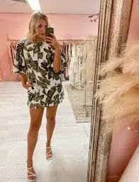 Aje Oasis Cut Out Mini Dress Print Size 10 - Image 1