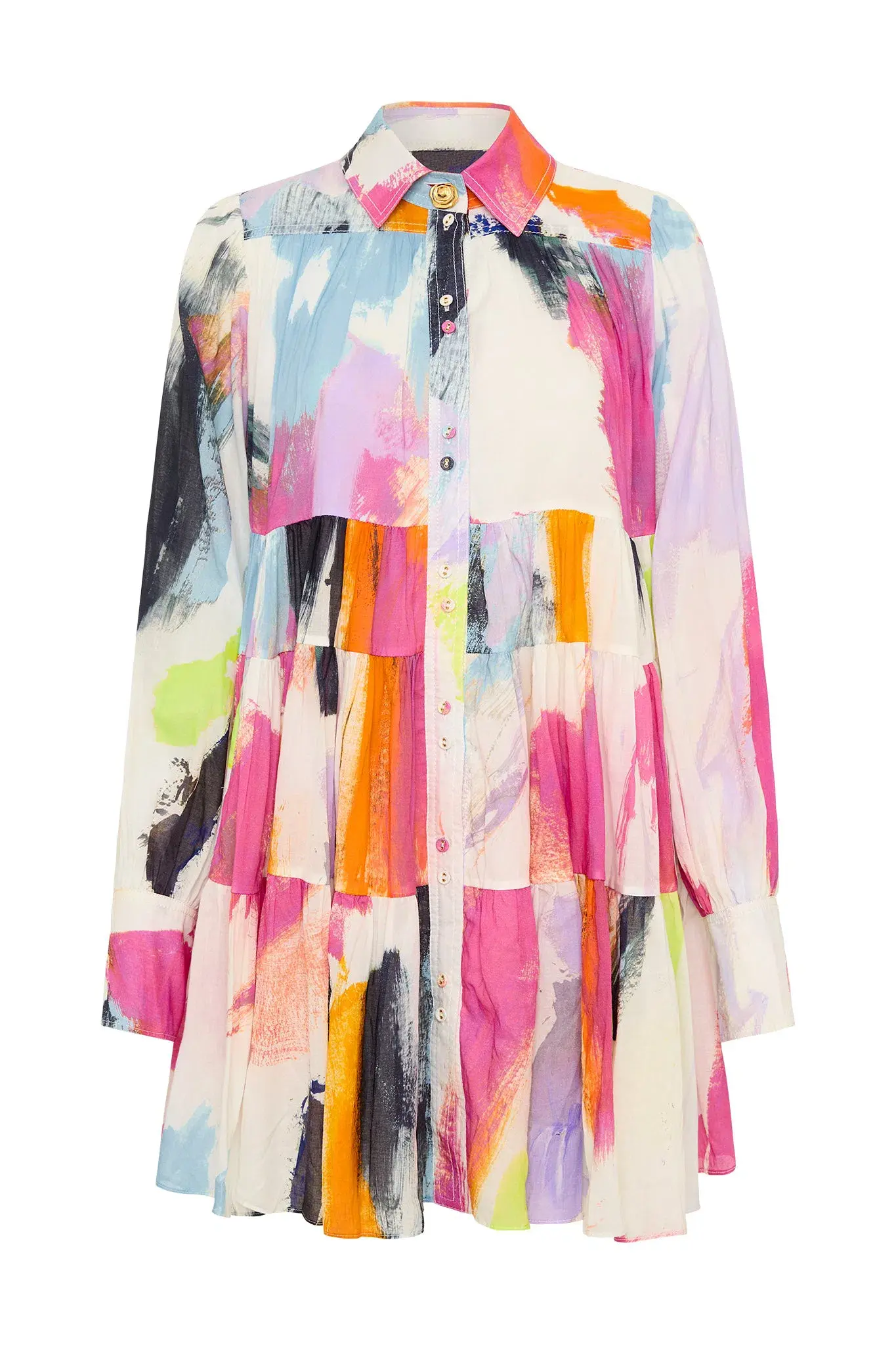 Aje Vie Smock Dress Multi Size 14 - Image 5