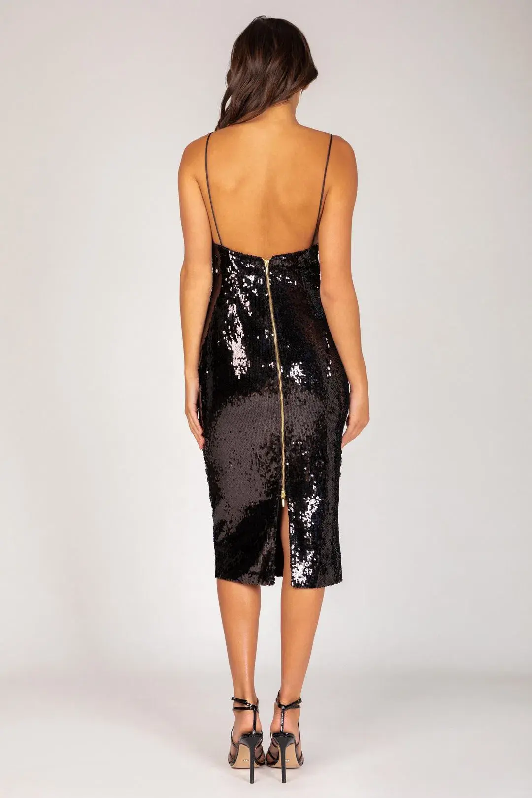 Bianca and Bridgett Leah Midi Dress Black Sequin Size 8 - Image 4