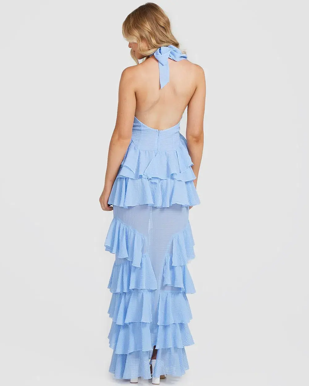 Derma Department Oscar Pale Blue Maxi Dress Size 8 - Image 4