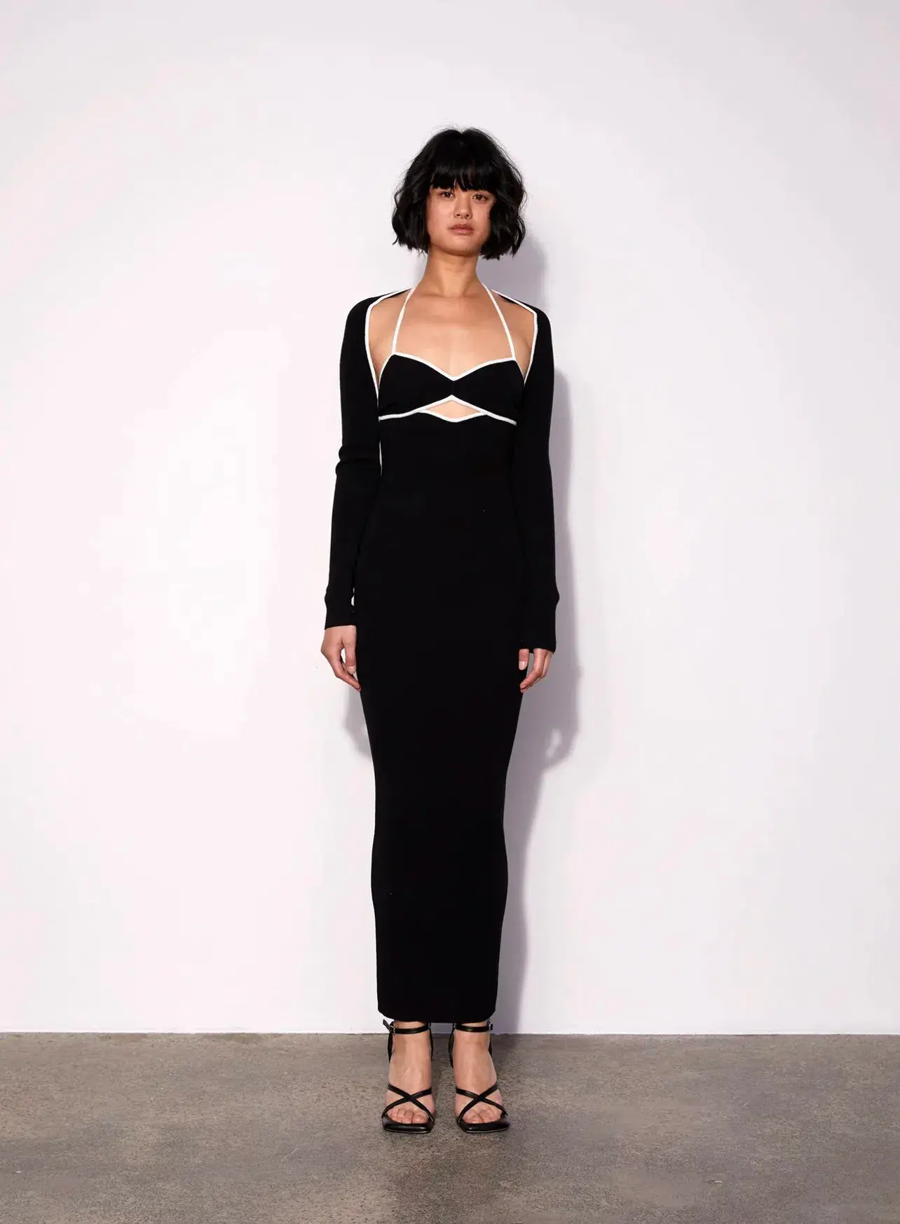 Wynn Hamlyn Palm Maxi Dress Black Size S/AU 8 - Image 1