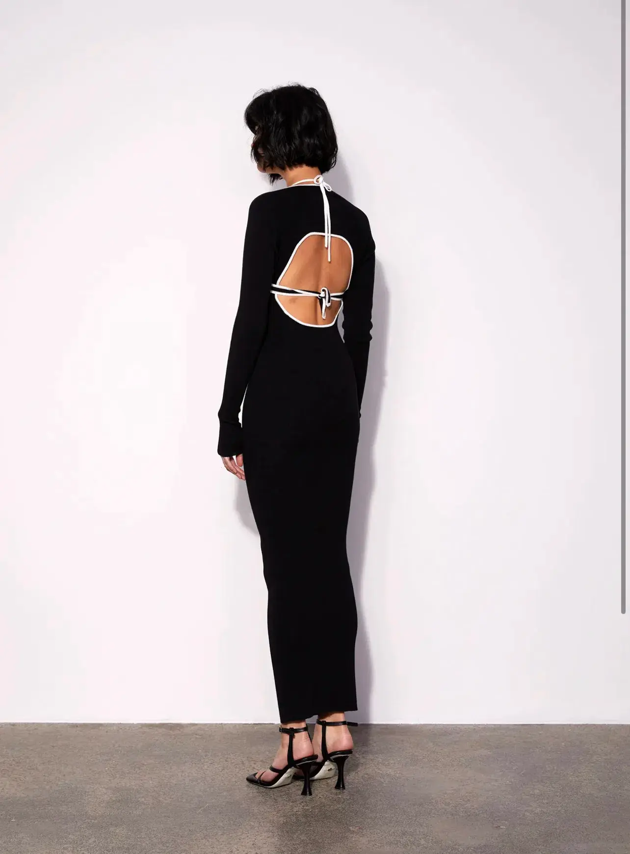 Wynn Hamlyn Palm Maxi Dress Black Size S/AU 8 - Image 3