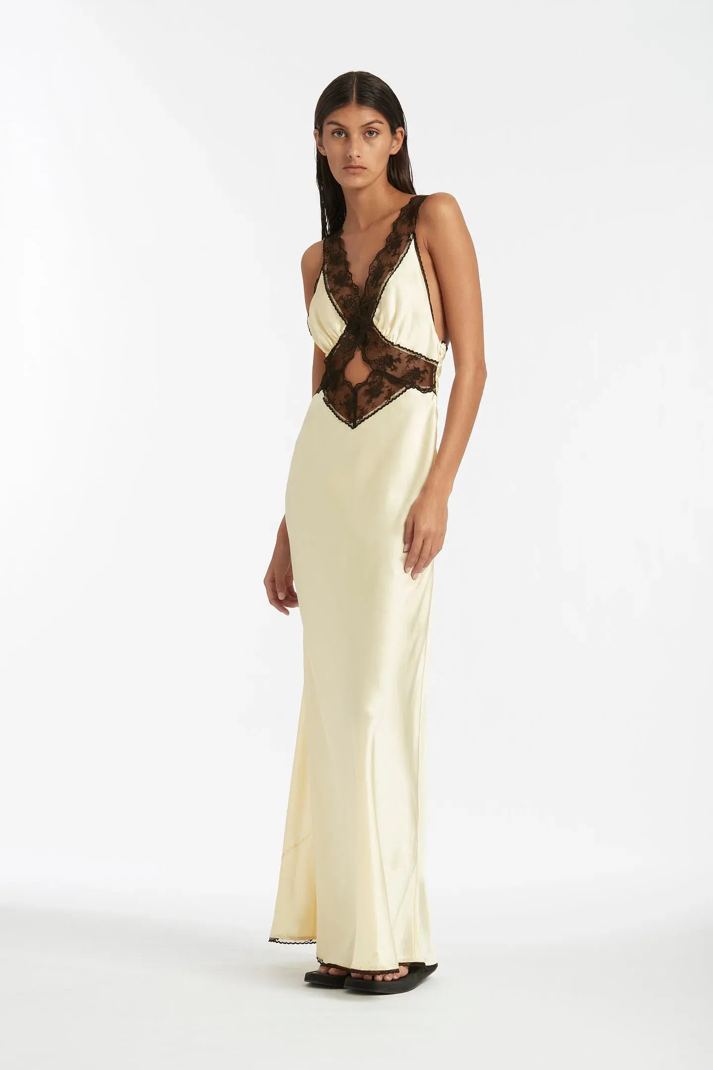 Sir The Label Aries Cut Out Gown Yellow Size 8 - Image 1