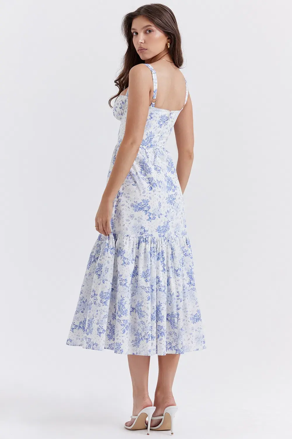House Of CB Elia Blue Print Midi Sundress Floral Size S / Au 8 - Image 7