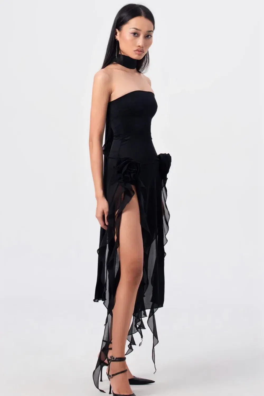 Fanci Club The Thieves Evening Dress Black Size S/Au 8 for rent on The Volte - main image