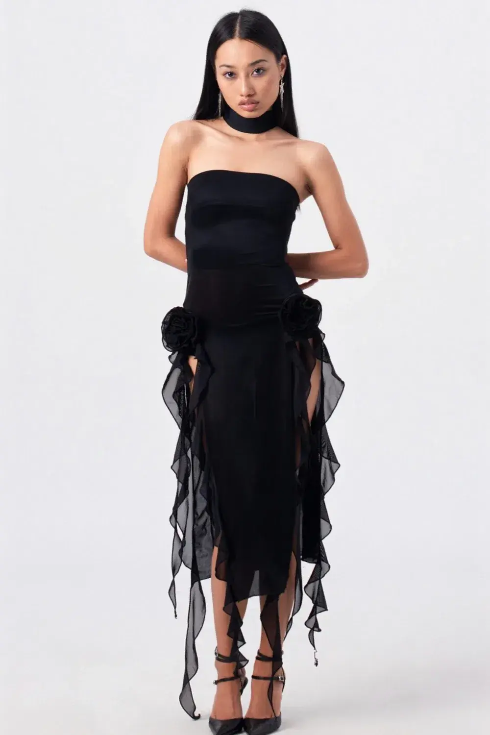 Fanci Club The Thieves Evening Dress Black Size S/Au 8 for rent on The Volte - main image