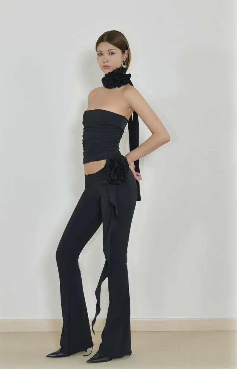 Fanci Club The Rose Tube Top and The Gun Pants Set Black Size S/AU 8 - Image 2
