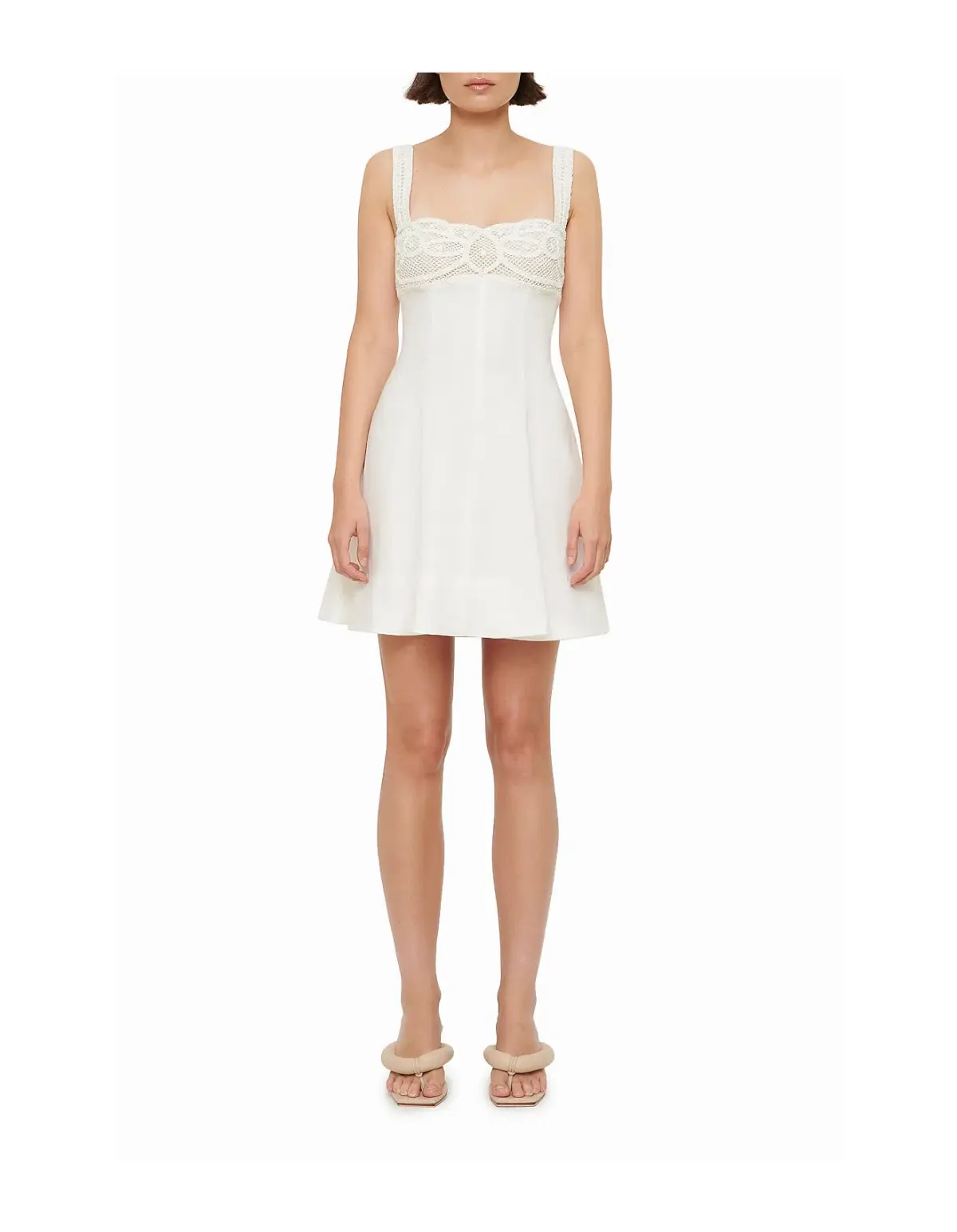 Clea Dallas Lace Mini Dress White Size S/AU 8 - Image 3