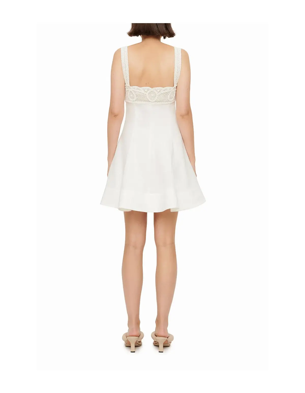 Clea Dallas Lace Mini Dress White Size S/AU 8 - Image 4