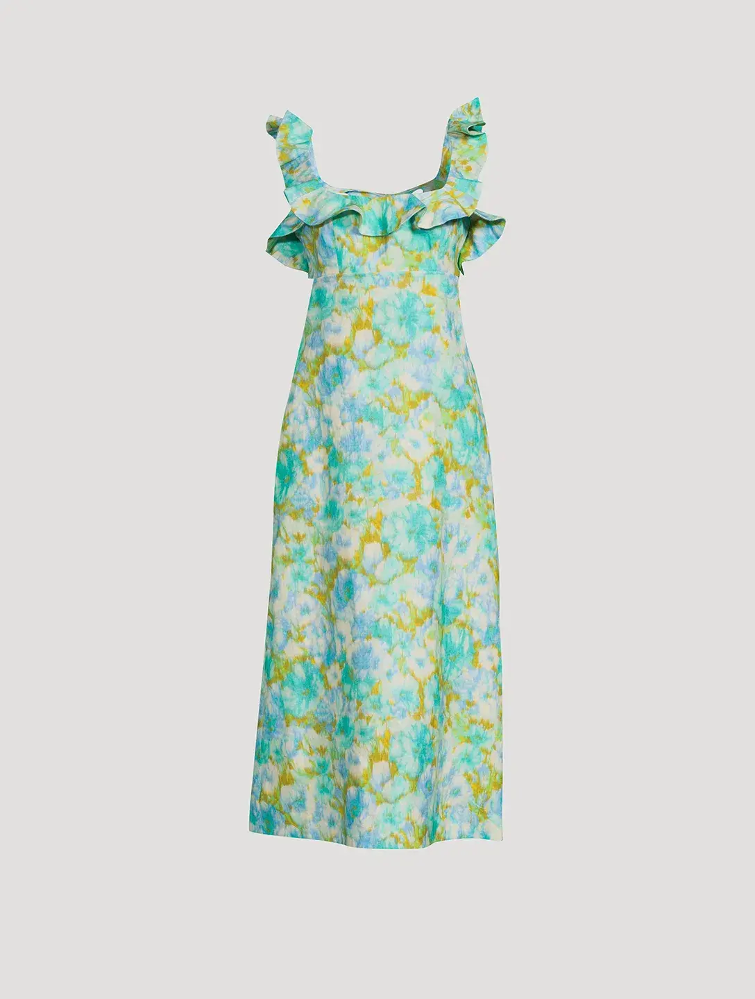 Zimmermann High Tide Open-Back Ruffled Floral-Print Linen Midi Dress Size 2 / Au 12 - Image 4