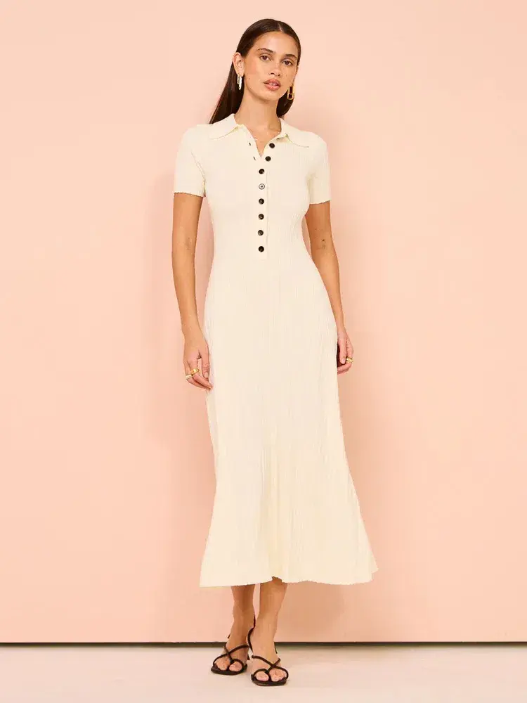 Anna Quan Laurel Penelope Midi Silence Ivory Dress Size 16 - Image 1