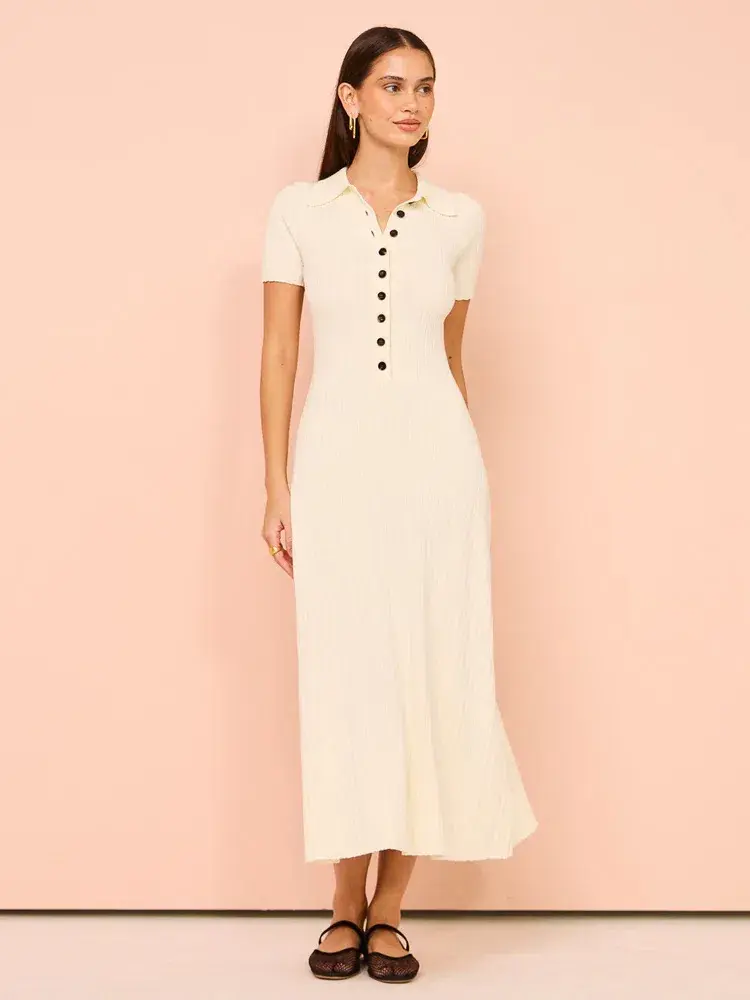 Anna Quan Laurel Penelope Midi Silence Ivory Dress Size 16 - Image 2