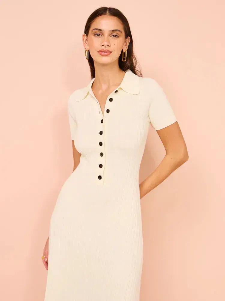 Anna Quan Laurel Penelope Midi Silence Ivory Dress Size 16 - Image 5
