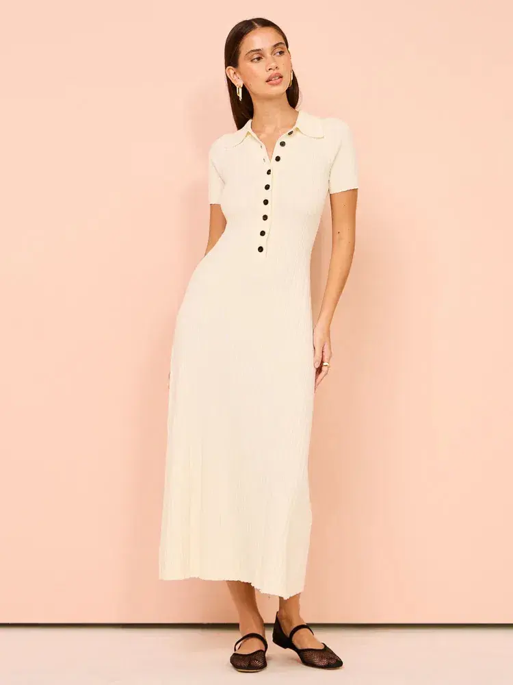 Anna Quan Laurel Penelope Midi Silence Ivory Dress Size 16 - Image 7
