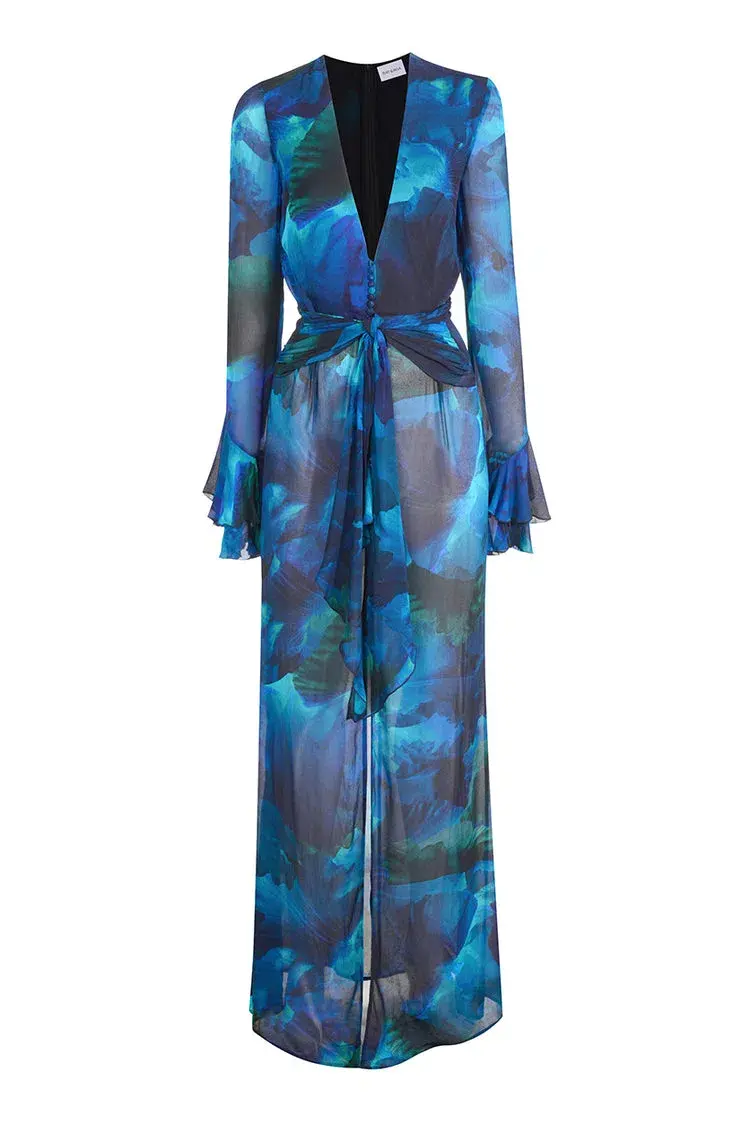 Rat & Boa Fiorella Dress Blue Multi Size XL/AU 14 - Image 5