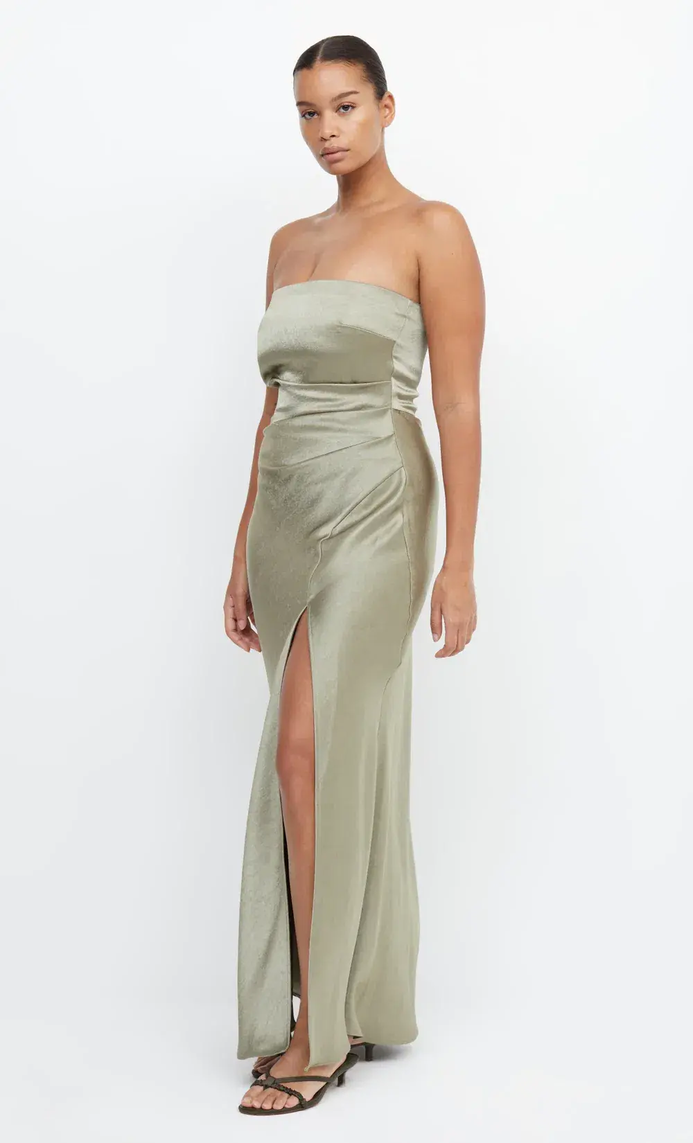 Bec & Bridge The Dreamer Strapless Maxi Dress Sage Green Size 12 / L - Image 5