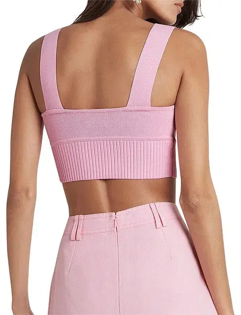 Aje Livadi Lucia Knit Logo Top Pink Size L / Au 12 - Image 3