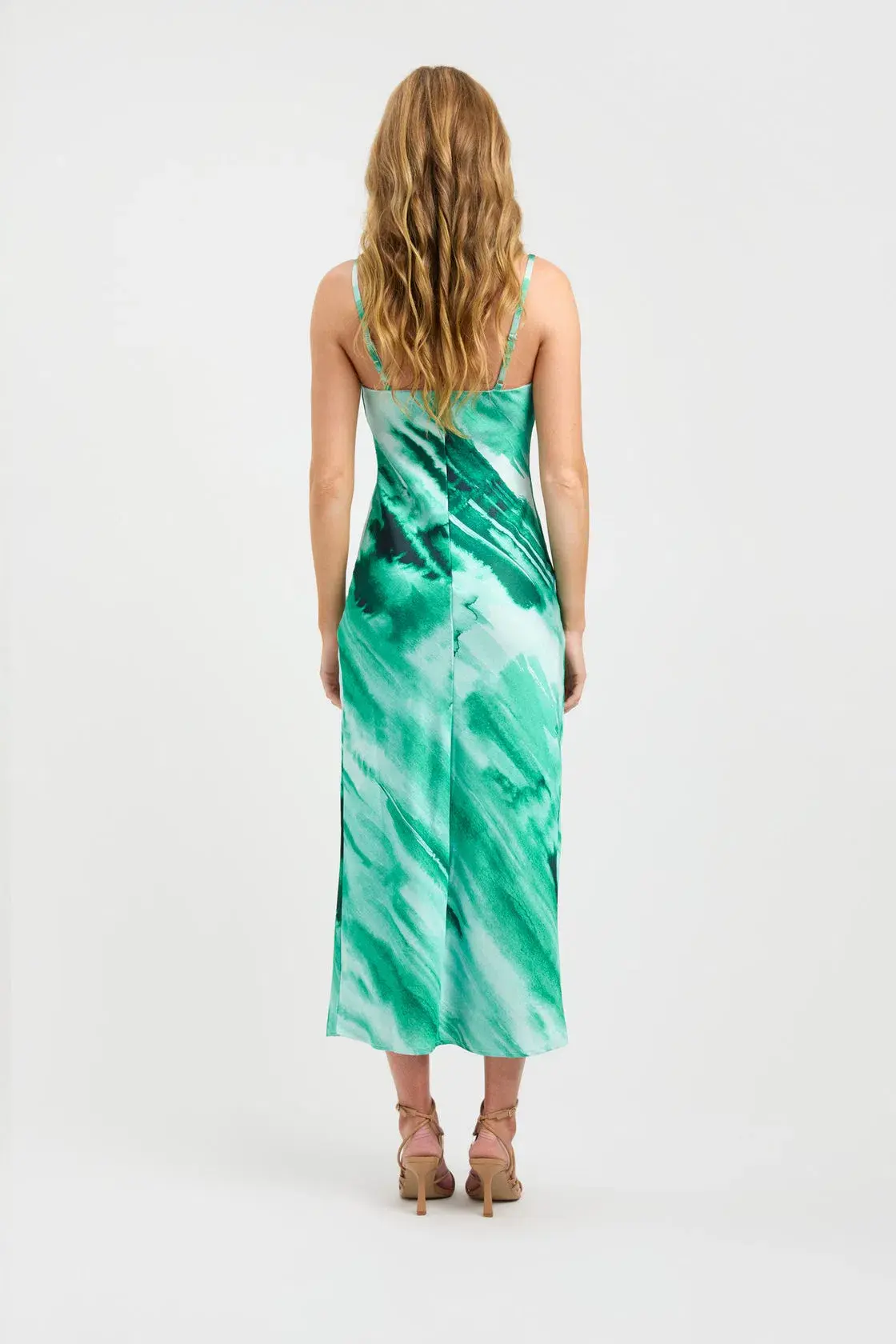 Kookai Gwen Slip Midi Dress Green Size 12 - Image 3