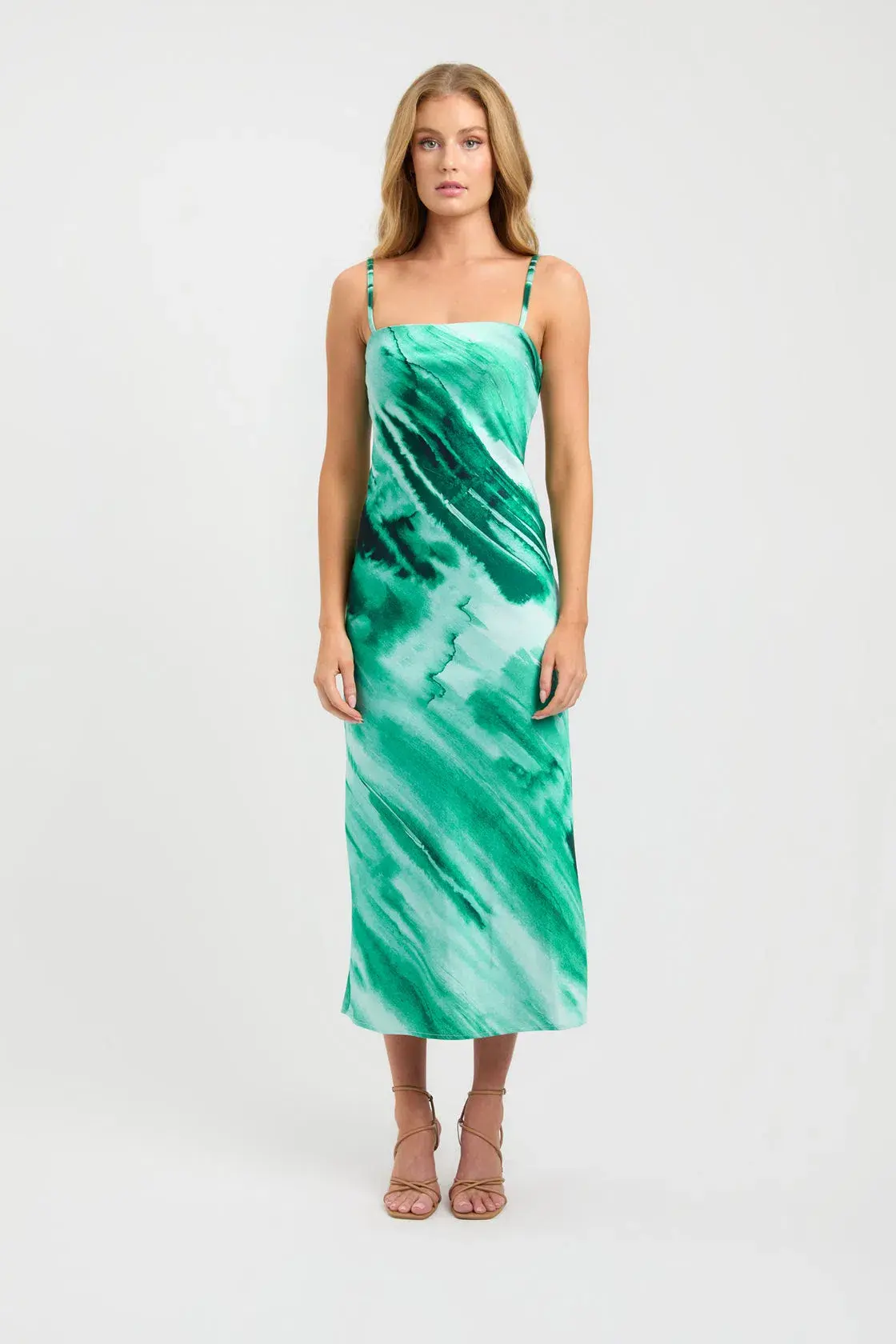 Kookai Gwen Slip Midi Dress Green Size 12 - Image 1