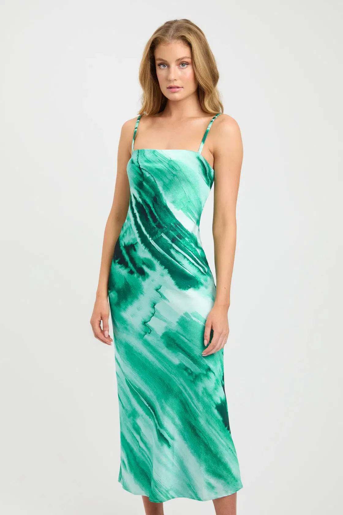 Kookai Gwen Slip Midi Dress Green Size 12 - Image 2