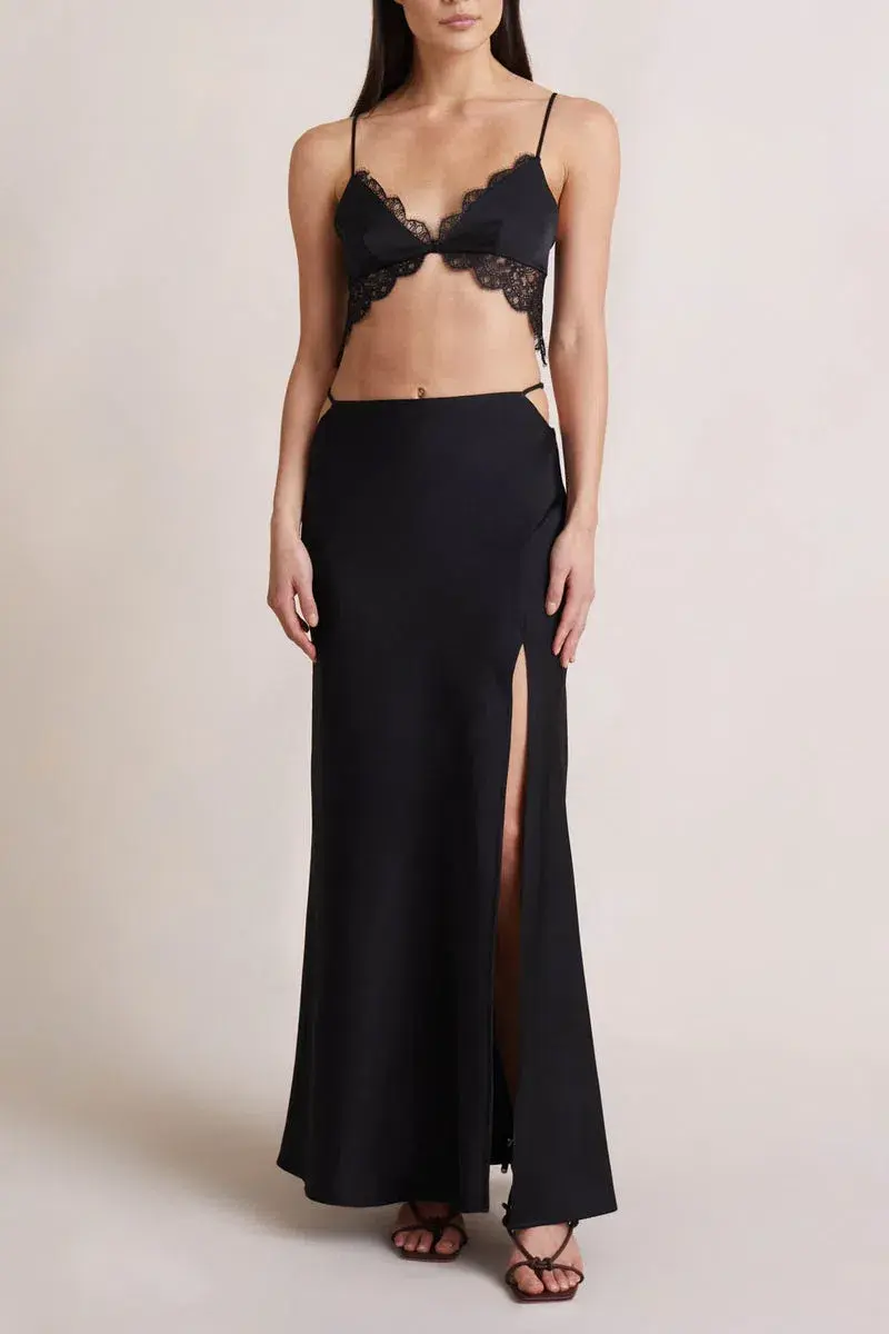 Bec & Bridge Camille Top & Skirt Set Black Size 14 for rent on The Volte - main image