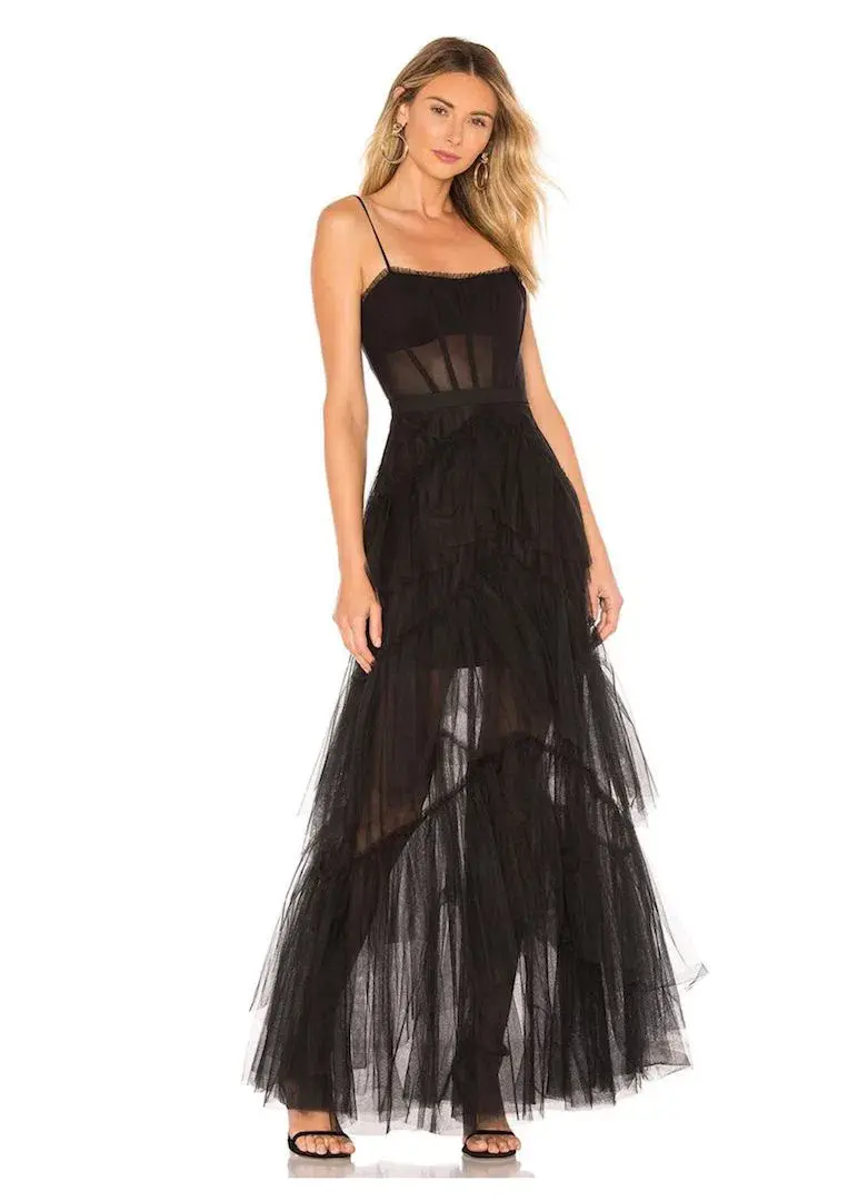 BCBGMAXAZRIA Corset Tulle Gown Black Size 8 - Image 1