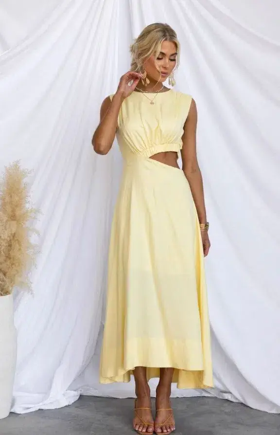 Stellino Inspire You Maxi Dress Yellow Size 8  for rent on The Volte - main image