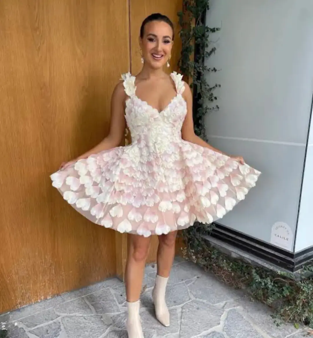 Zimmermann Prima Petal Mini Dress Blush Size 1 / Au 10 for rent on The Volte - main image