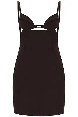 Nensi Dojaka Fitted Side Pocket Mini Dress in Chocolate Size 8  - Image 3