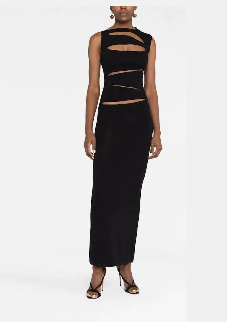 Christopher Esber Slashed Knit Dress Black Size S / Au 8 - Image 1