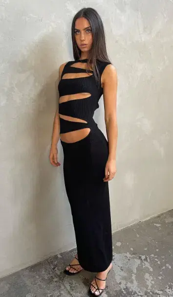 Christopher Esber Slashed Knit Dress Black Size S / Au 8 - Image 2