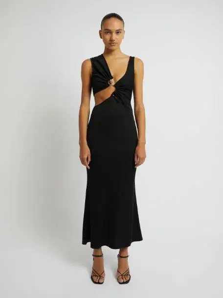 Christopher Esber Serpentine Crystal Stoned Tank Dress Black Size 6 - Image 1