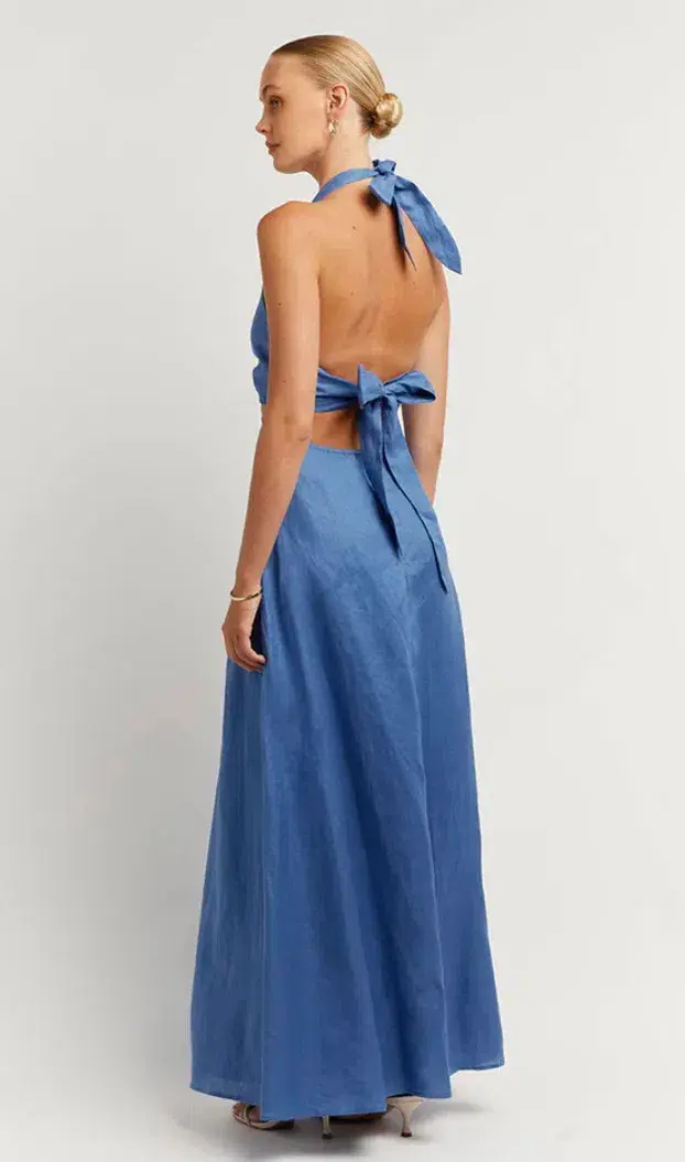 Dissh Layne Halter Midi Dress Cobalt Size AU 8 - Image 2