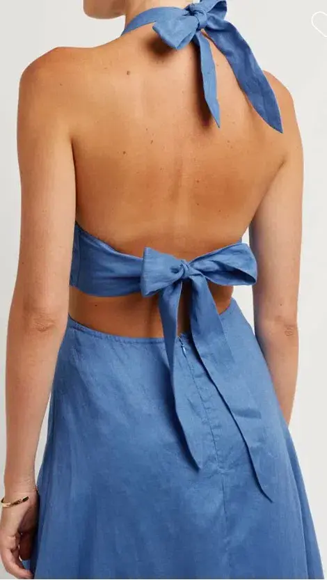 Dissh Layne Halter Midi Dress Cobalt Size AU 8 for rent on The Volte - main image