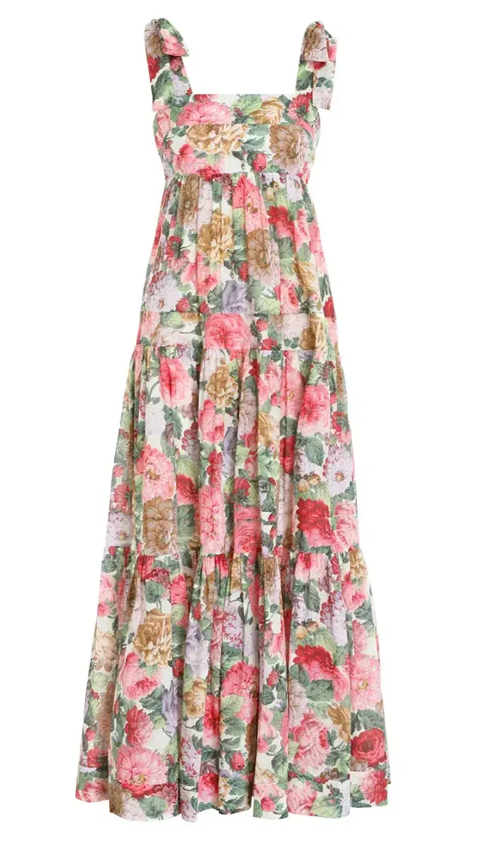 Zimmermann Mae Tie Shoulder Dress Rose Floral Size 2 / AU 12  - Image 3