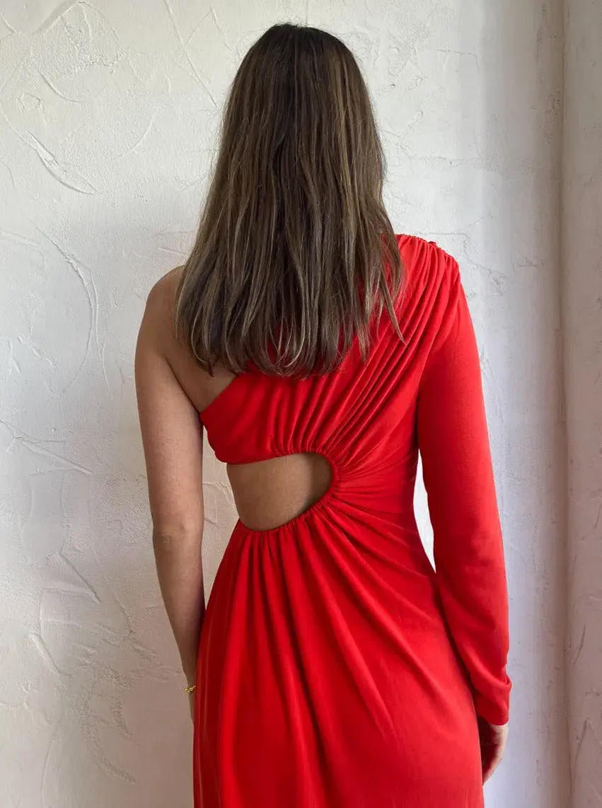 Acler Stanmore Midi Dress Red Size AU 8 - Image 2