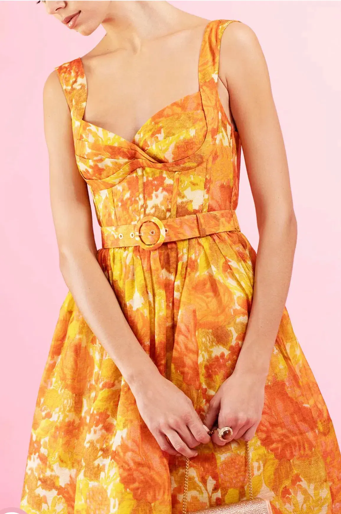 Zimmermann High Tide Picnic Midi Dress Orange Size 1 / AU 10 - Image 3