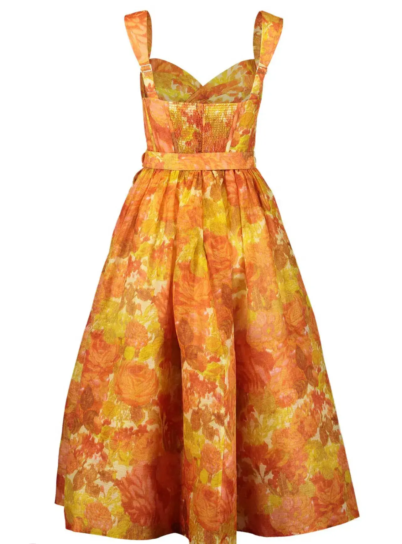 Zimmermann High Tide Picnic Midi Dress Orange Size 1 / AU 10 - Image 4