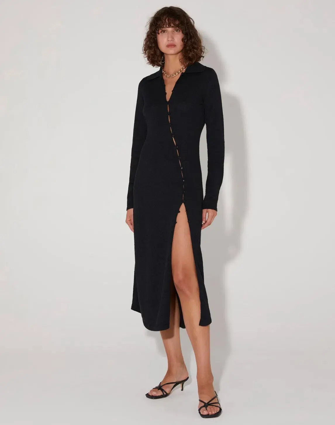 Hansen & Gretel Chandler Knit Midi Dress Black Size XS / Au 6 - Image 1