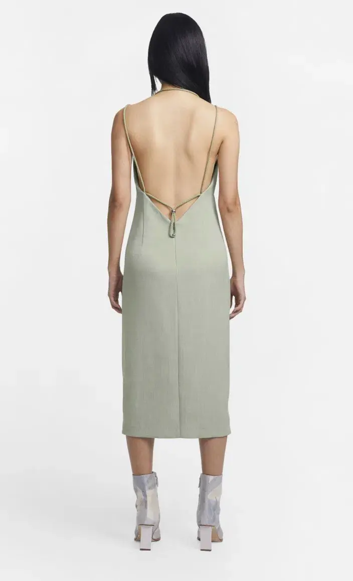 Dion Lee Macrame Slip Dress Green Size 4 for rent on The Volte - main image
